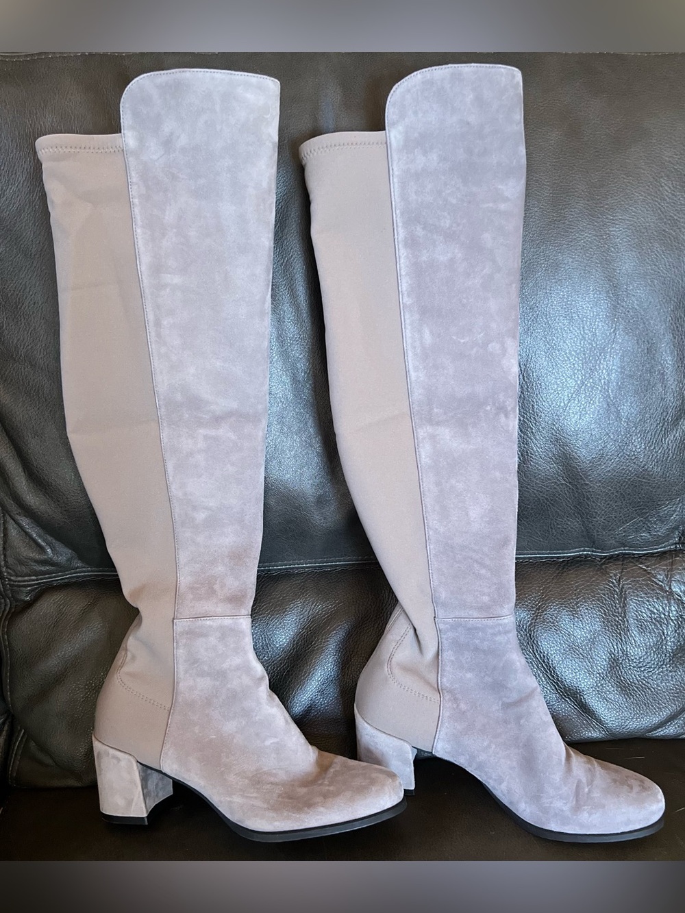 Stuart Weitzman Gray Suede Reserve OTK Winter Boots Size 5.5 - Microstretch -EUC